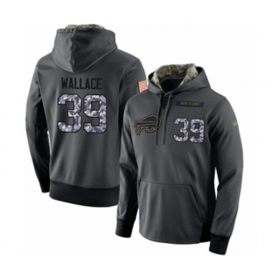 Football Men's Buffalo Bills #39 Levi Wallace Stitched Black Anthracite Salute to Service Player Performance Hoodie