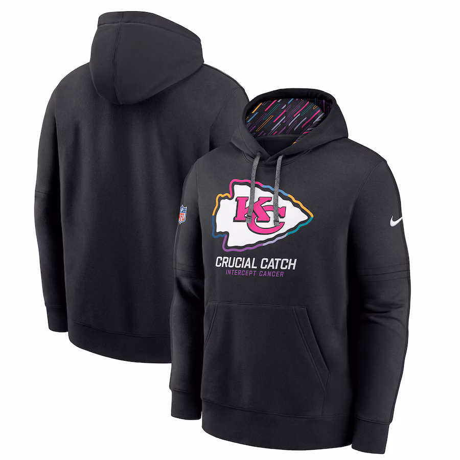 Men's Kansas City Chiefs Nike Black 2024 NFL Crucial Catch Big & Tall Club Pullover Hoodie
