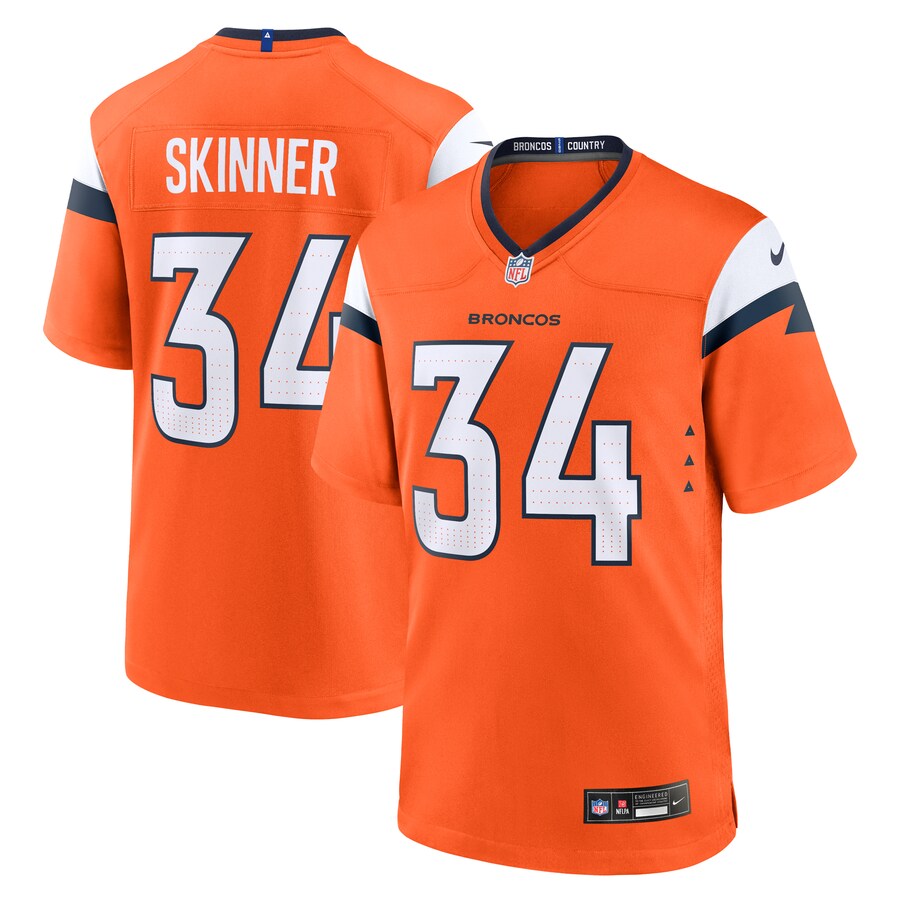 Men's Denver Broncos JL Skinner Nike Orange Team Game Jersey