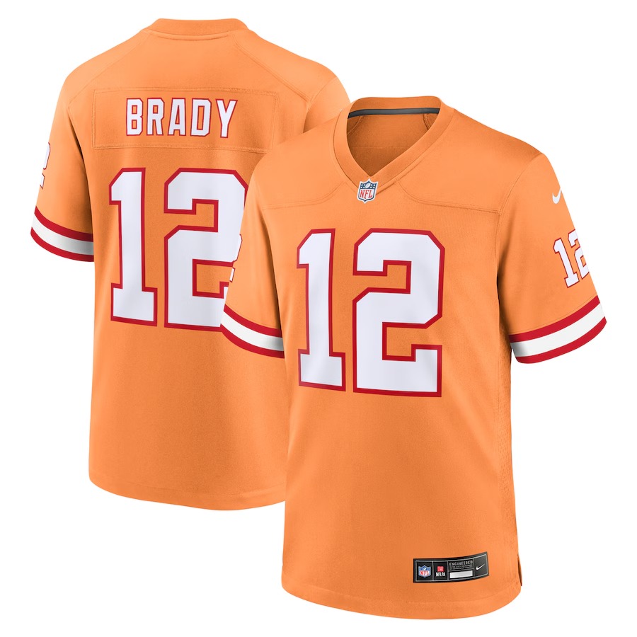 Men's Tampa Bay Buccaneers Tom Brady Nike Orange Throwback Game Jersey