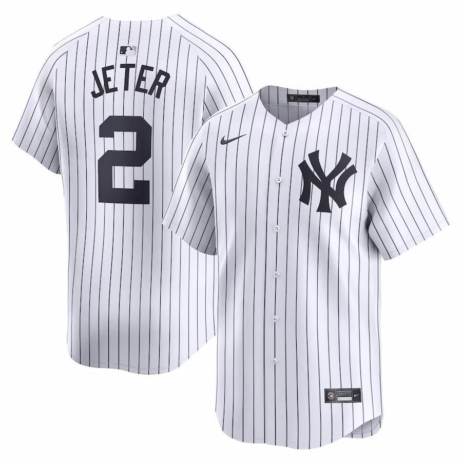 Men's New York Yankees Derek Jeter Nike White Home Limited Player Jersey