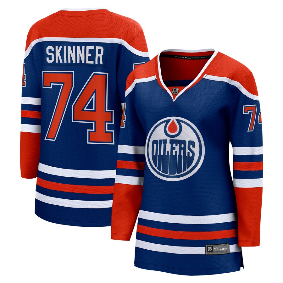 Women's Edmonton Oilers Stuart Skinner Fanatics Branded Royal Home Breakaway Player Jersey