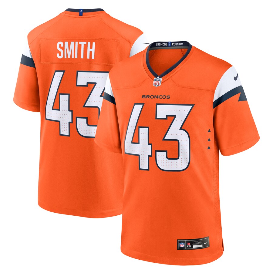 Men's Denver Broncos Keidron Smith Nike Orange Team Game Jersey