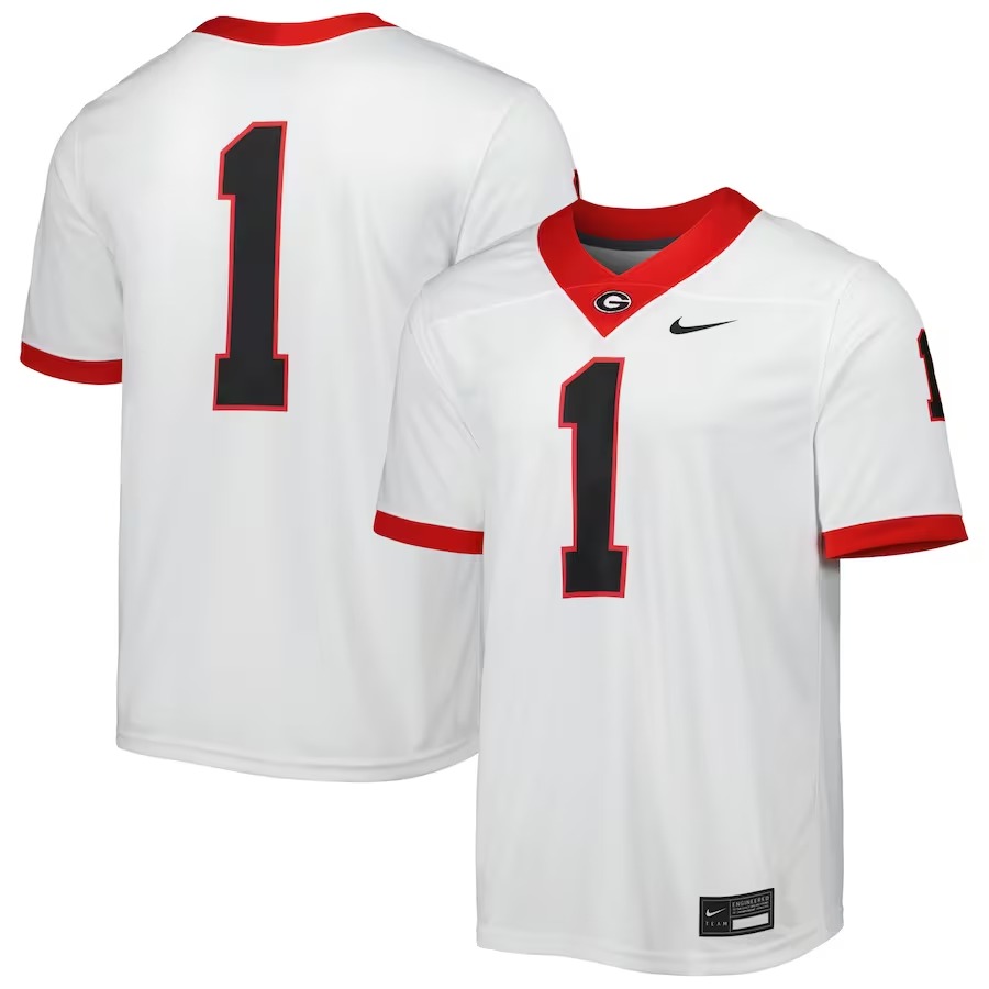 Georgia Bulldogs Nike #1 Away Game Jersey - White