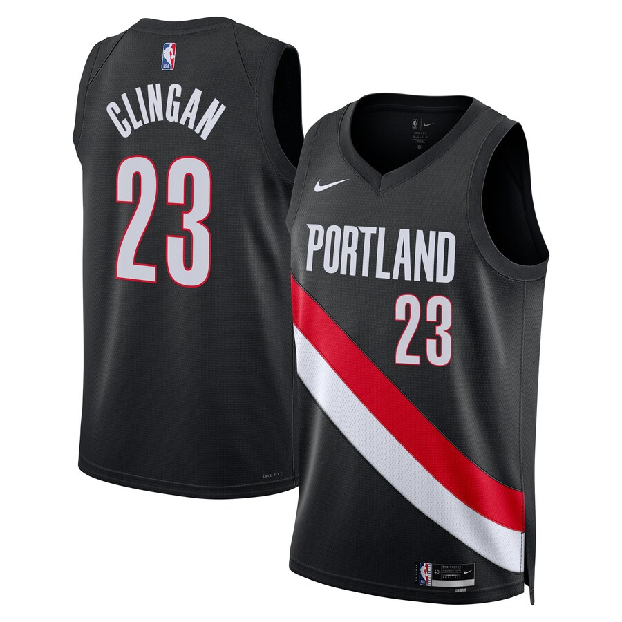 Unisex Portland Trail Blazers Donovan Clingan Nike Black Swingman Jersey - Icon Edition
