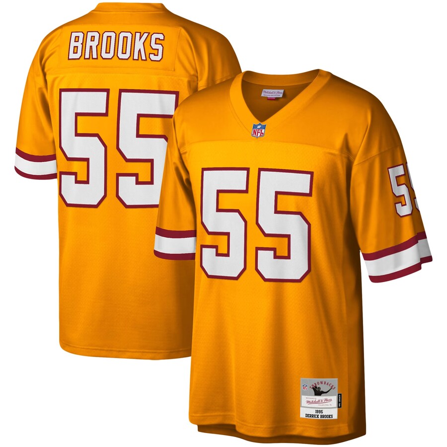 Men's Tampa Bay Buccaneers Derrick Brooks Mitchell & Ness Orange Big & Tall 1995 Legacy Retired Player Jersey