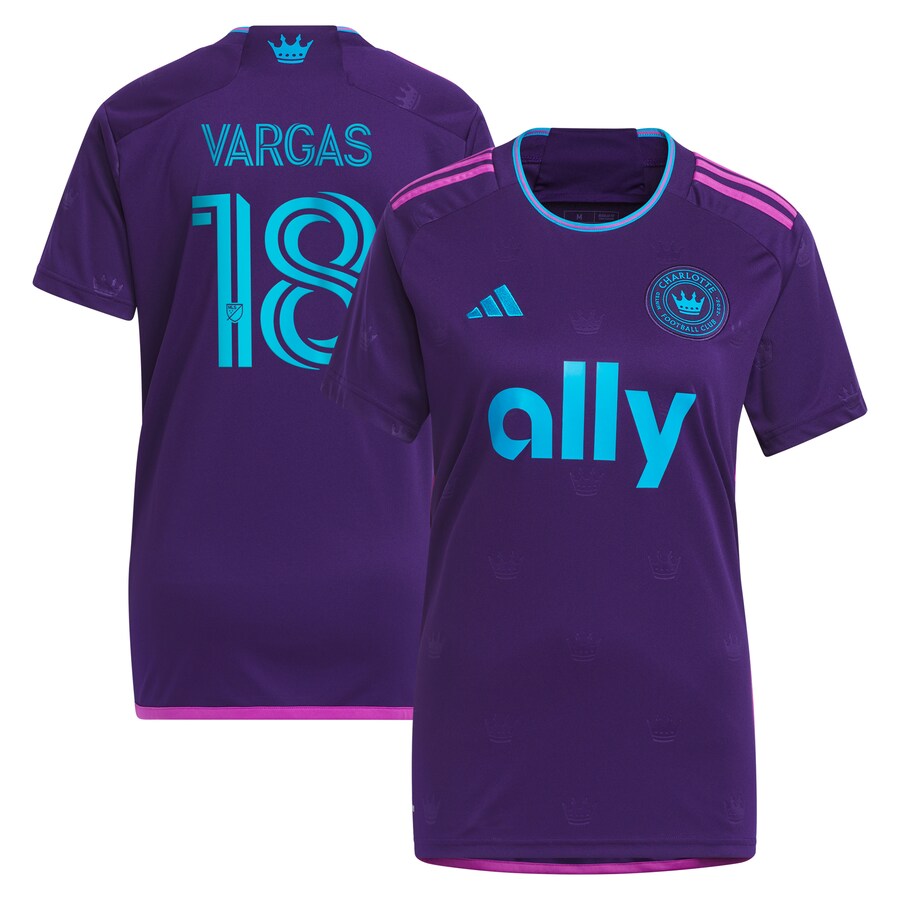 Women's Charlotte FC Kerwin Vargas adidas Purple 2023 Crown Jewel Kit Replica Player Jersey