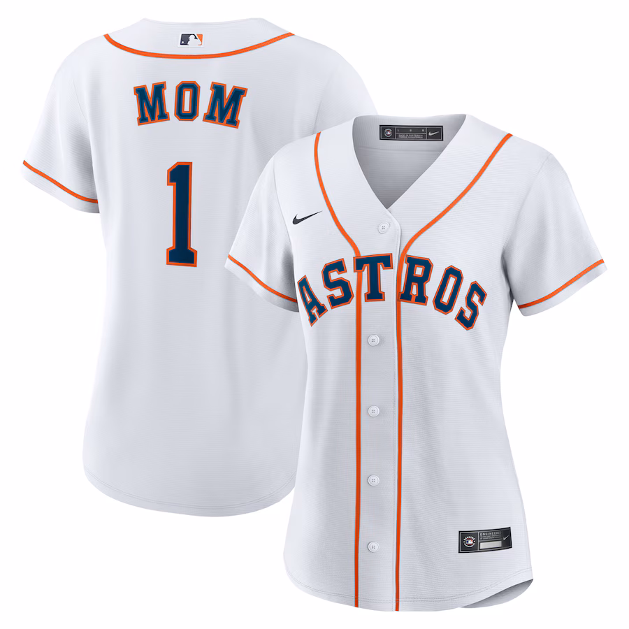 Women's Houston Astros Nike White #1 Mom Home Replica Jersey