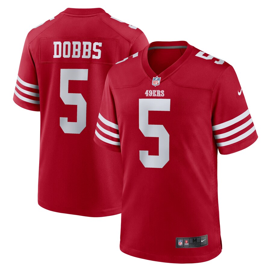 Men's San Francisco 49ers Joshua Dobbs Nike  Scarlet Team Game Jersey