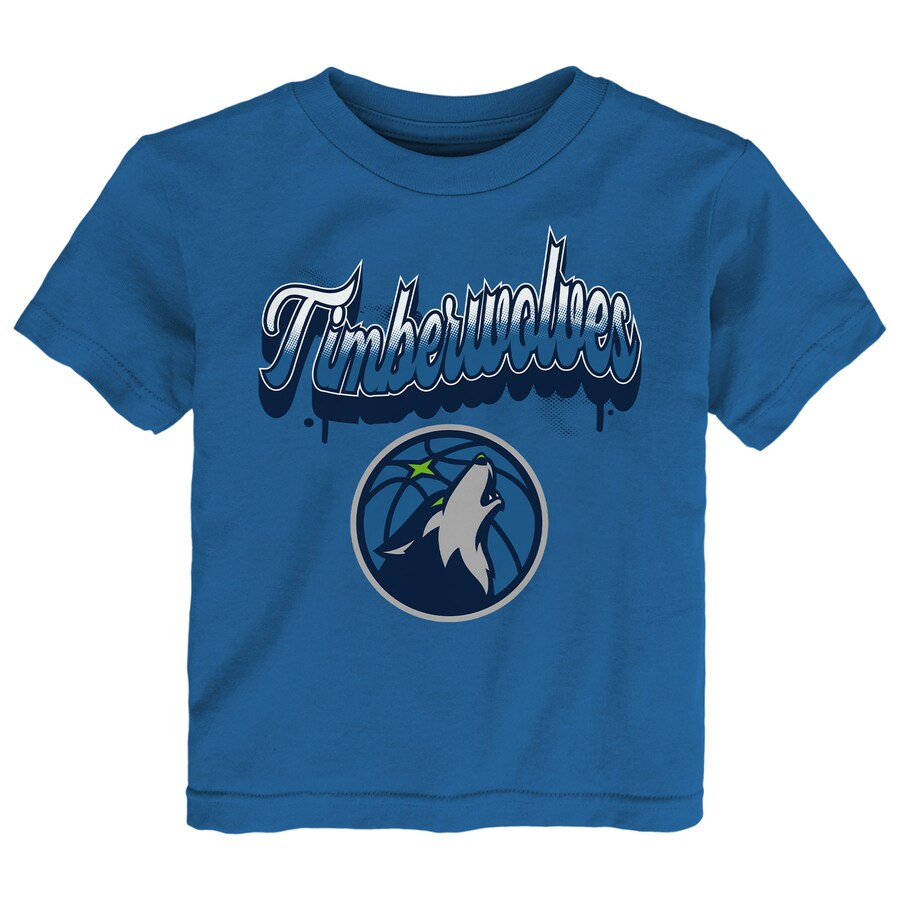 Youth Minnesota Timberwolves  Blue Bubbly Script T-Shirt