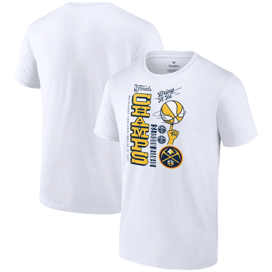 Men's Denver Nuggets  Fanatics White 2023 NBA Finals Champions Hometown Originals Review T-Shirt