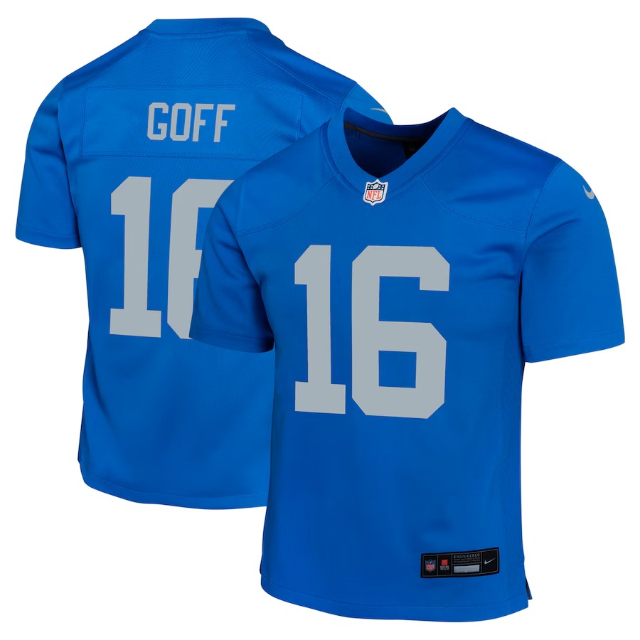 Youth Detroit Lions Jared Goff Nike  Blue Alternate Game Jersey