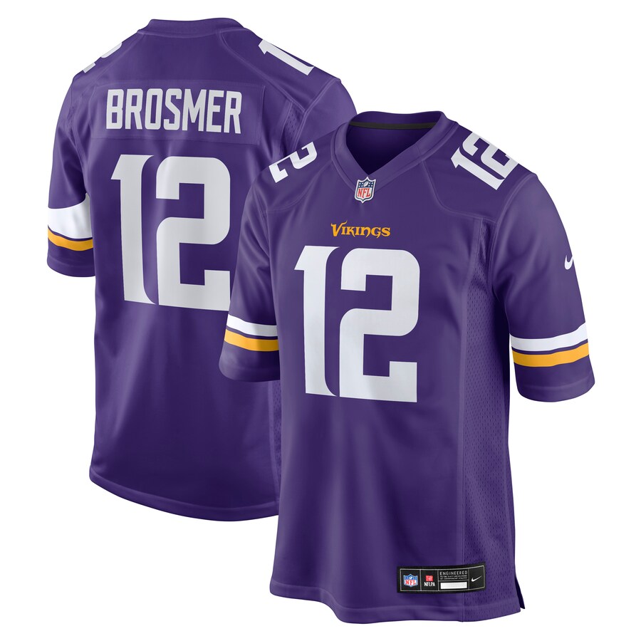 Men's Minnesota Vikings Max Brosmer Nike Purple Team Game Jersey