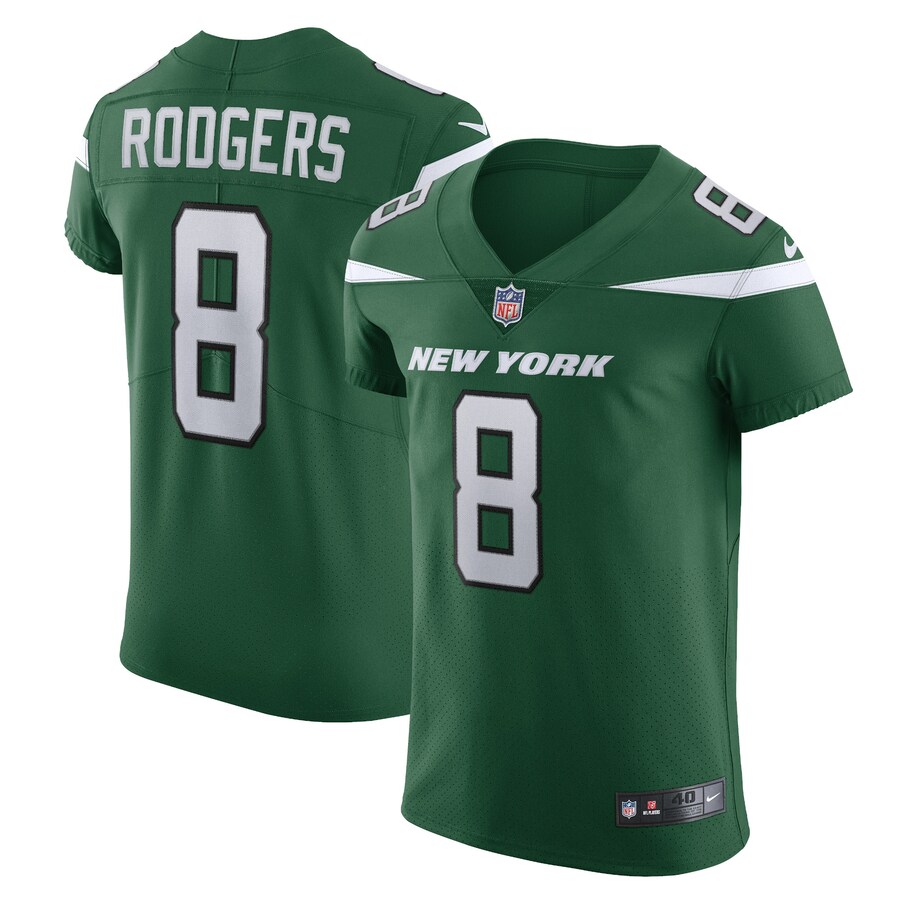 Men's New York Jets Aaron Rodgers Nike Green Alternate Vapor F.U.S.E. Elite Jersey