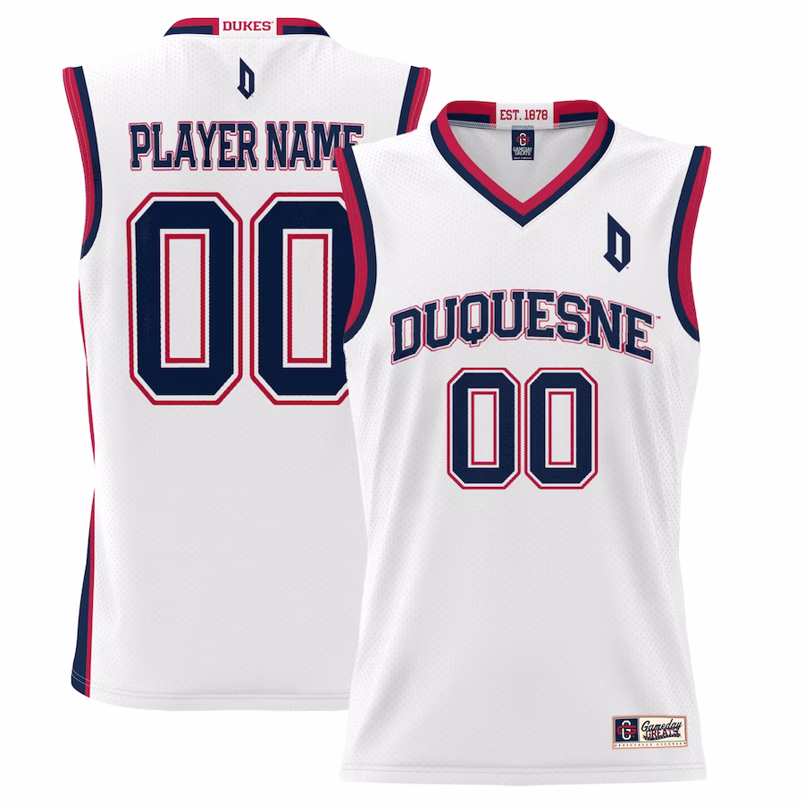 Duquesne Dukes GameDay Greats Youth NIL Pick-A-Player Women's Lightweight Basketball Jersey - White
