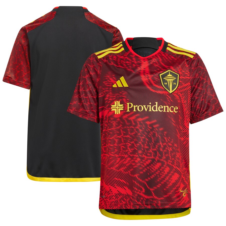 Youth Seattle Sounders FC  adidas Red 2024 The Bruce Lee Kit Replica Jersey