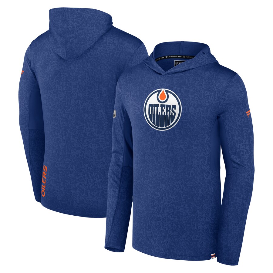 Men's Edmonton Oilers Fanatics Royal Authentic Pro Lightweight Pullover Hoodie