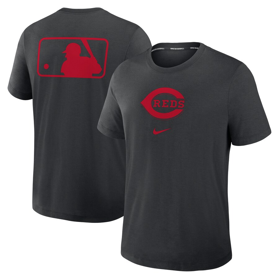 Men's Cincinnati Reds Nike Black Authentic Collection Early Work Tri-Blend Performance T-Shirt