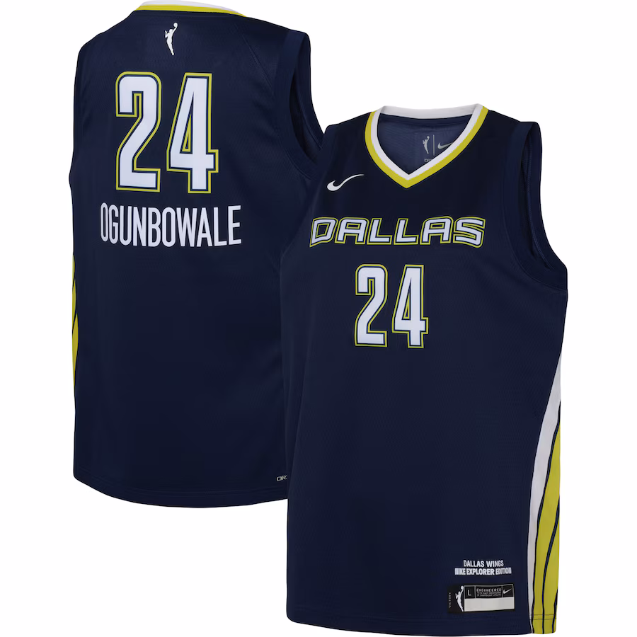 Youth Dallas Wings Arike Ogunbowale Nike Navy 2021 Explorer Edition Victory Player Jersey