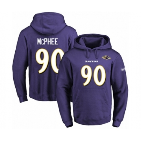 Football Men's Baltimore Ravens #90 Pernell McPhee Purple Name & Number Pullover Hoodie