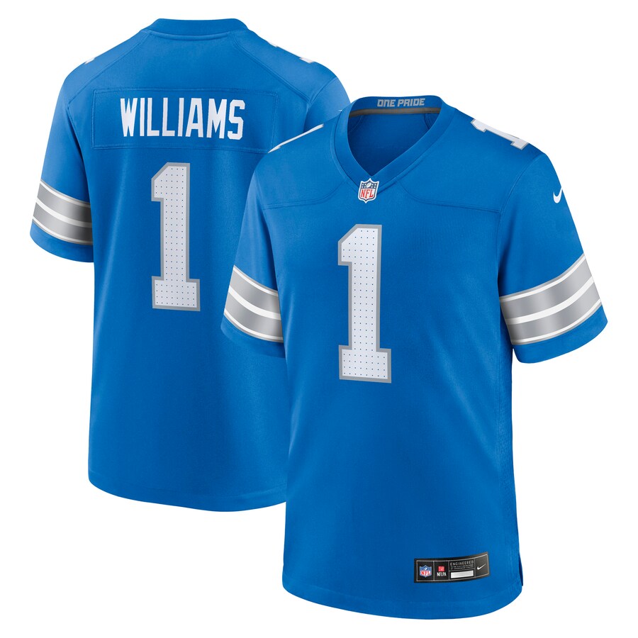 Men's Detroit Lions Tyleik Williams Nike Blue 2025 NFL Draft First Round Pick Game Jersey