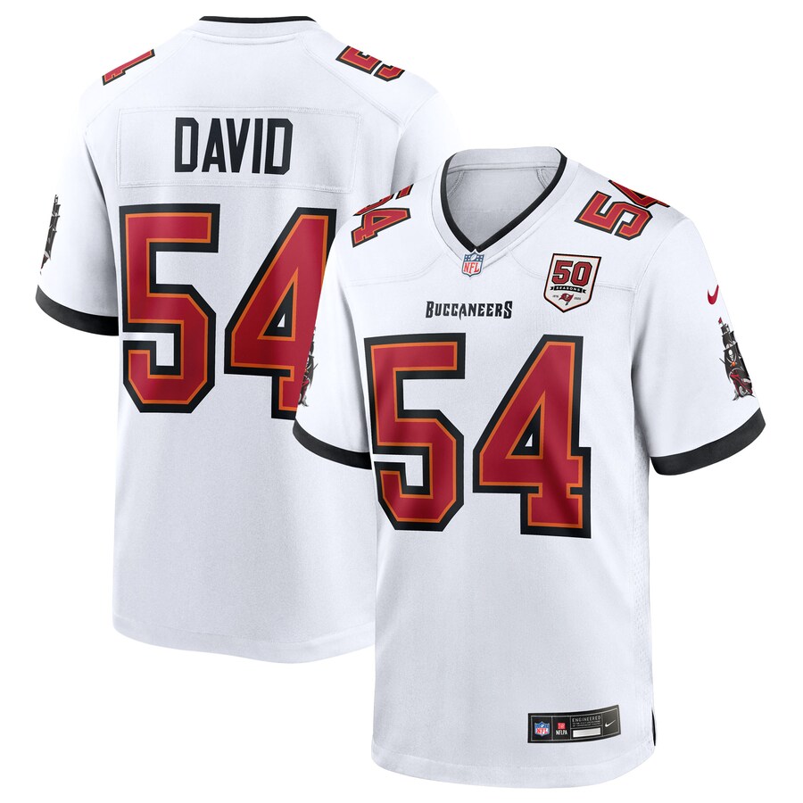 Men's Tampa Bay Buccaneers Lavonte David Nike White 50th Season White Game Jersey