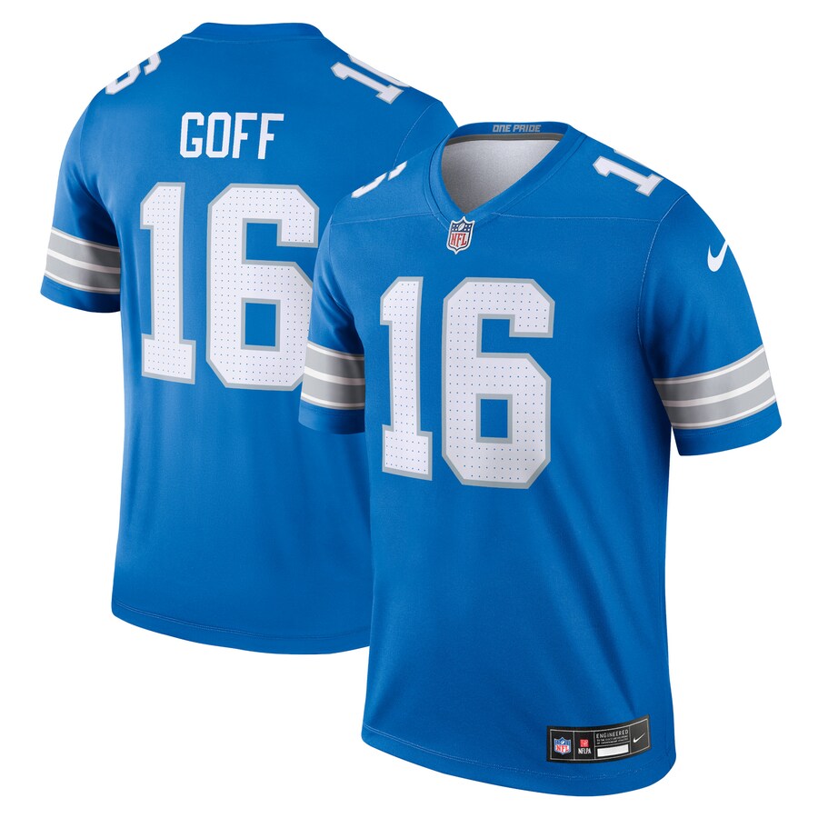Men's Detroit Lions Jared Goff Nike Blue Legend Player Performance Top