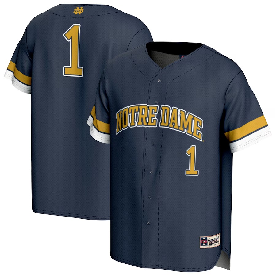 Youth GameDay Greats  Navy Notre Dame Fighting Irish Pick-A-Player Lightweight Baseball Fashion Jersey