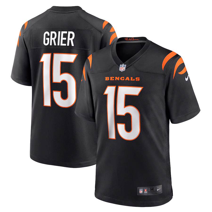 Men's Cincinnati Bengals Will Grier Nike  Black Team Game Jersey