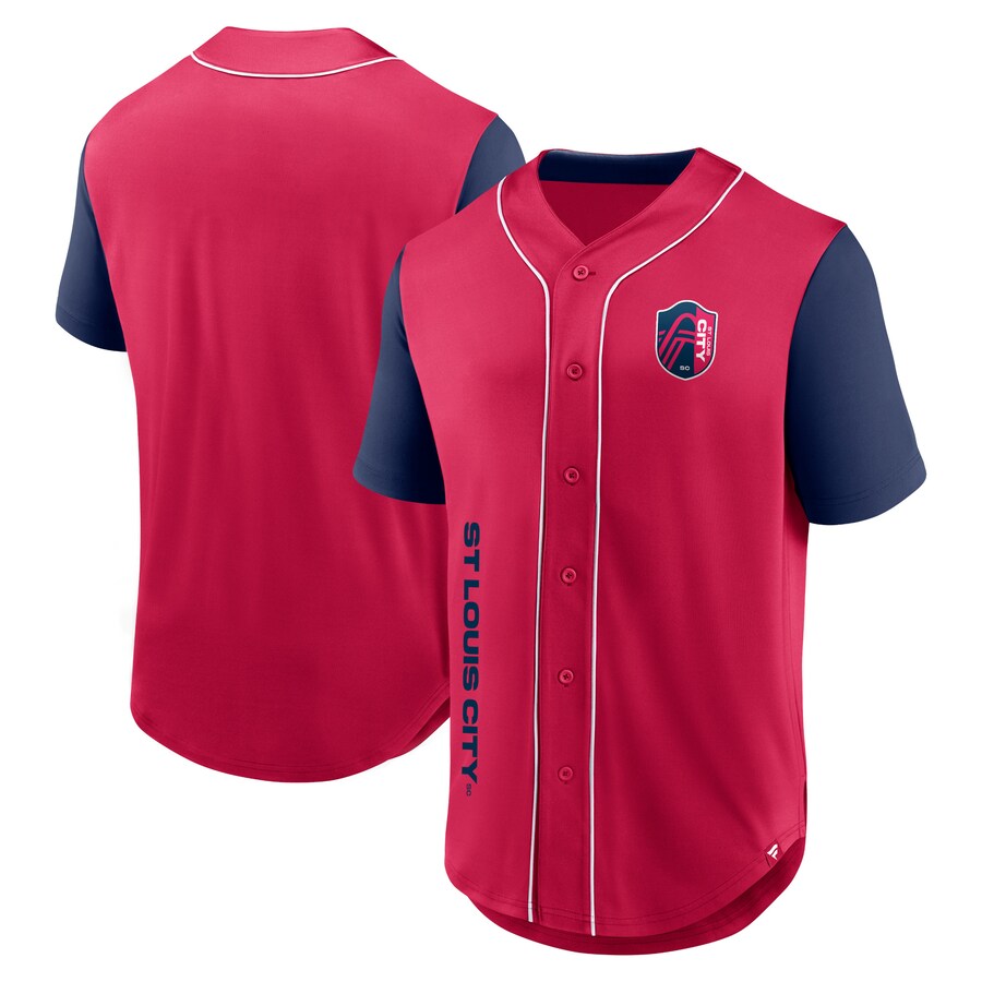 Men's St. Louis City SC Fanatics Red Balance Fashion Baseball Jersey