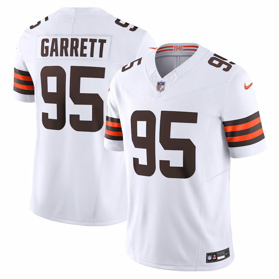 Men's Cleveland Browns Myles Garrett Nike White Vapor F.U.S.E. Limited Jersey