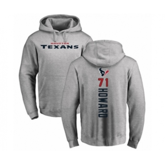 Football Houston Texans #71 Tytus Howard Ash Backer Pullover Hoodie