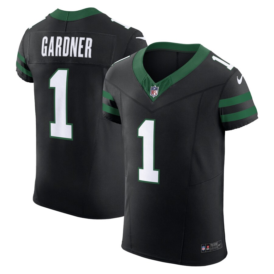 Men's New York Jets Ahmad Sauce Gardner Nike Black Vapor F.U.S.E. Elite Jersey Vapor F.U.S.E. Elite Jersey