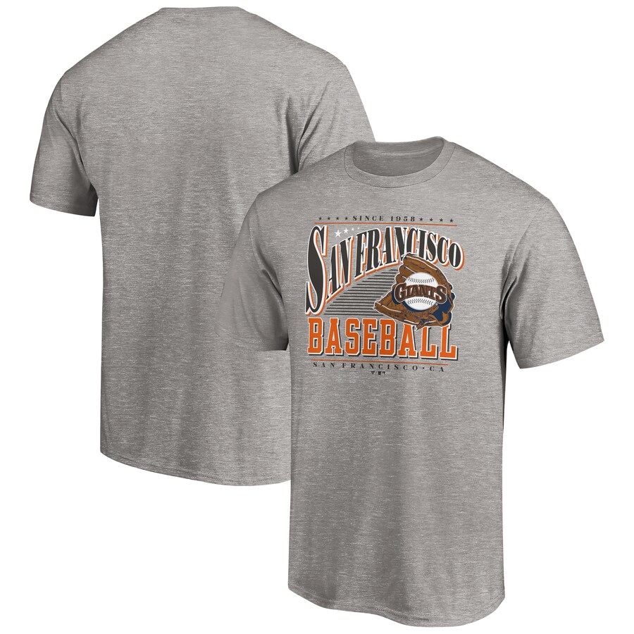 Men's San Francisco Giants Heather Gray Cooperstown Collection Winning Time T-Shirt