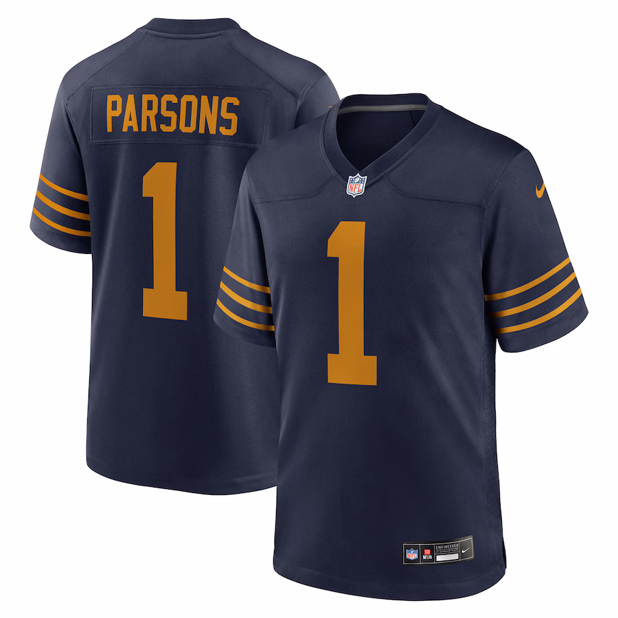 Men's Green Bay Packers Micah Parsons Nike Navy The 1923 Classic Game Game Jersey