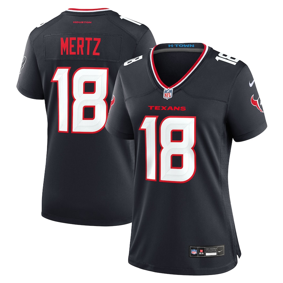 Women's Houston Texans Graham Mertz Nike Navy Team Game Jersey