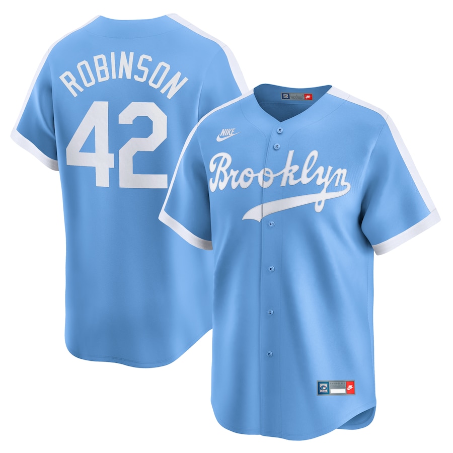 Men's Brooklyn Dodgers Jackie Robinson Nike Royal Throwback Cooperstown Collection Limited Jersey