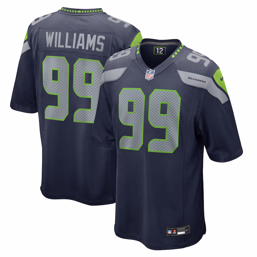 Men's Seattle Seahawks Leonard Williams Nike College Navy  Game Jersey