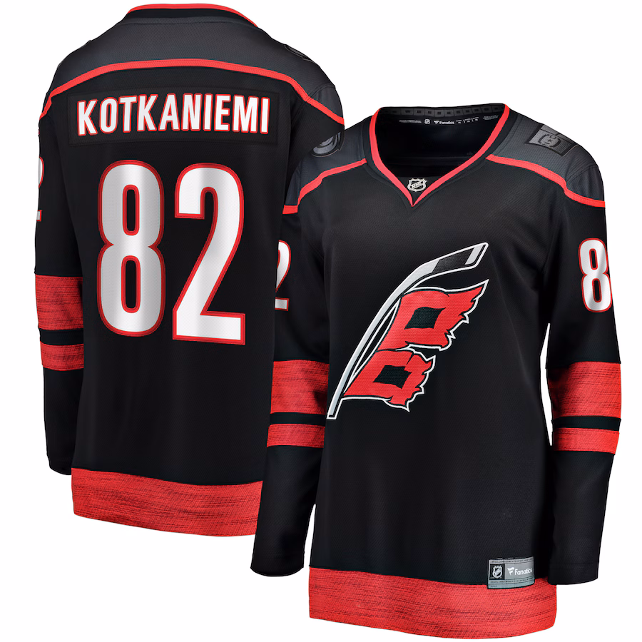 Women's Carolina Hurricanes Jesperi Kotkaniemi Fanatics Black Home Breakaway Player Jersey