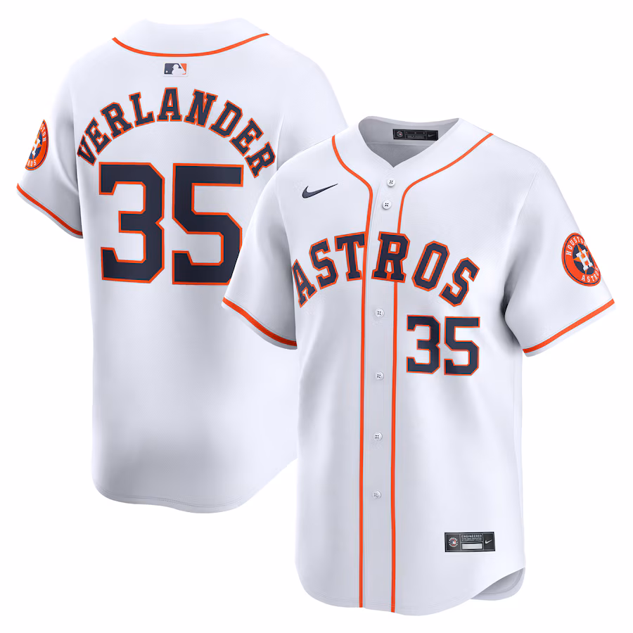 Men's Houston Astros Justin Verlander Nike White Home Limited Player Jersey