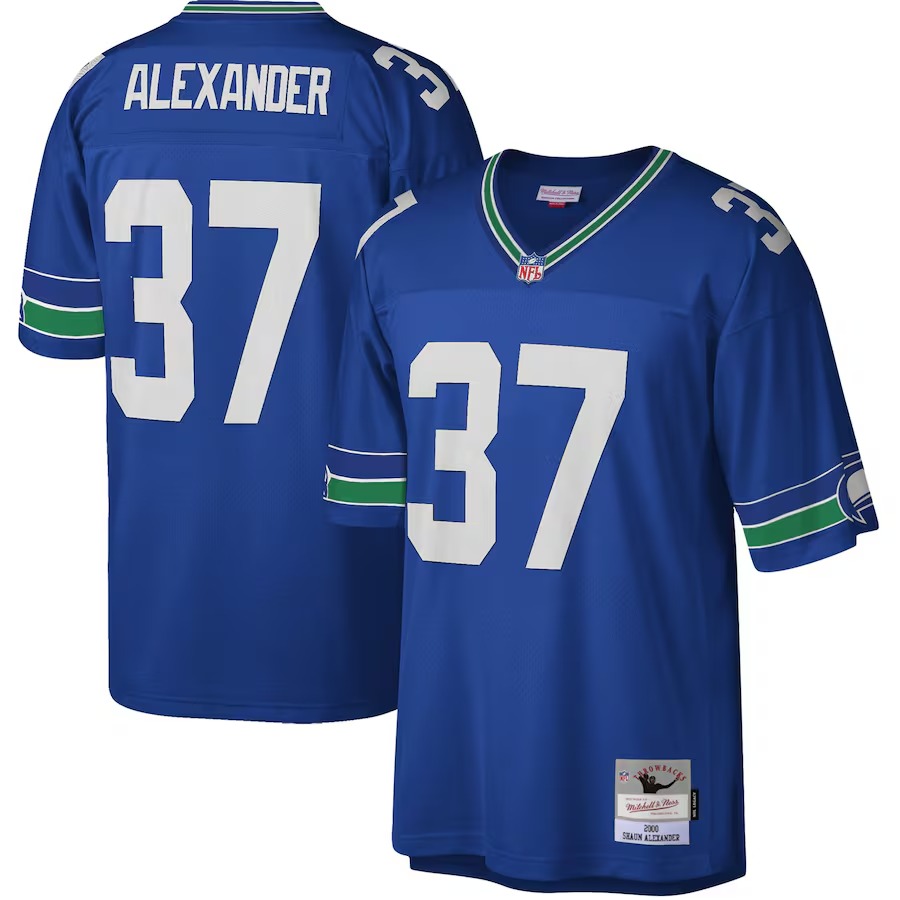 Men's Seattle Seahawks Shaun Alexander Mitchell & Ness Royal Legacy Replica Jersey