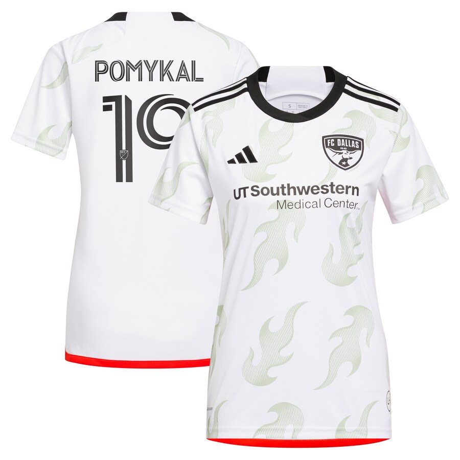 Women's FC Dallas Paxton Pomykal adidas White 2023 Burn Baby Burn Replica Player Jersey