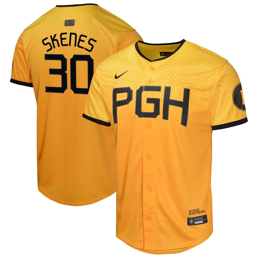 Youth Pittsburgh Pirates Paul Skenes Nike Gold City Connect Limited Jersey