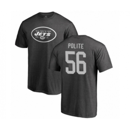 Football New York Jets #56 Jachai Polite Ash One Color T-Shirt