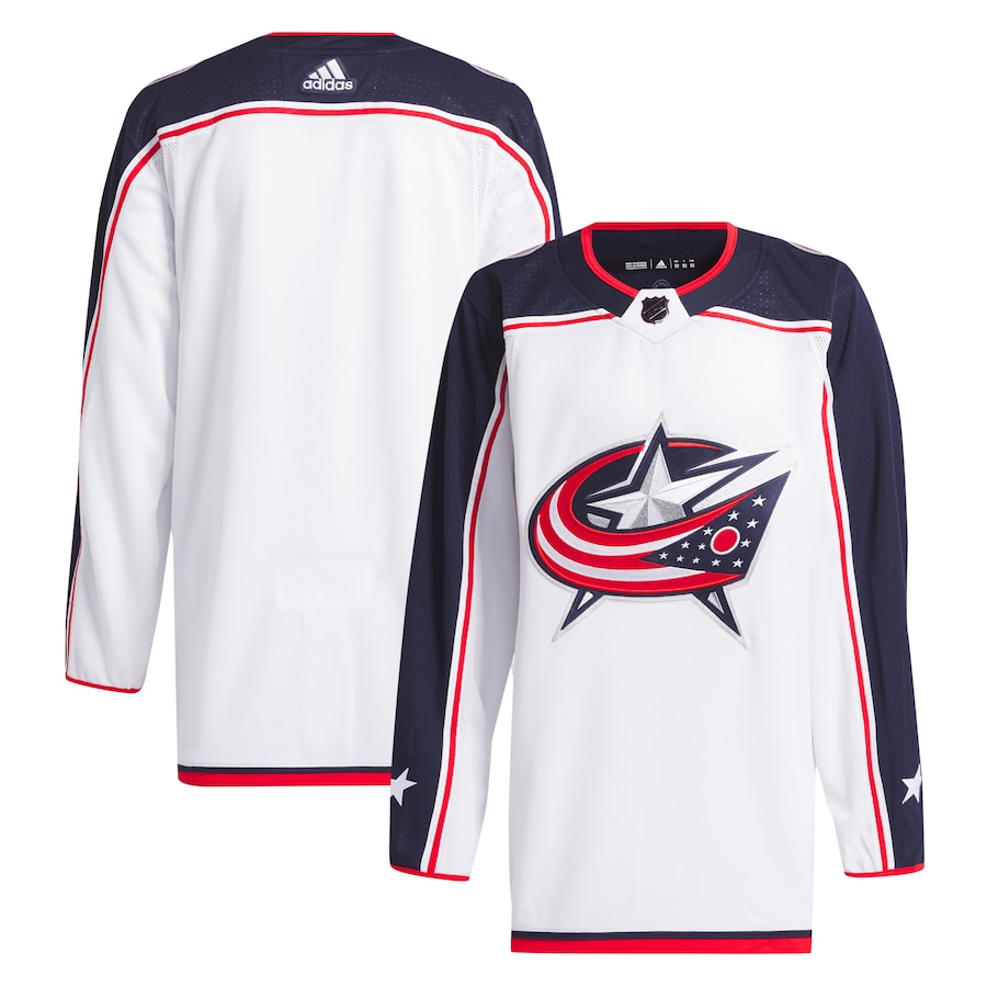 Men's Columbus Blue Jackets adidas White Away Primegreen Authentic Jersey
