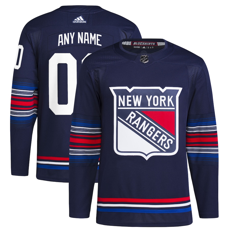 Men's New York Rangers adidas Navy Alternate Primegreen Authentic Custom Jersey