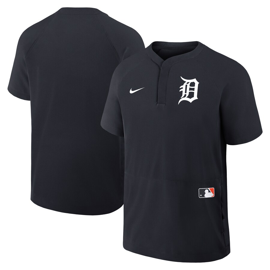 Men's Detroit Tigers Nike Navy Authentic Collection Raglan Short Sleeve Windshirt