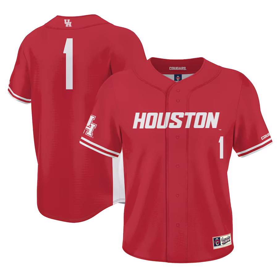 #1 Houston Cougars GameDay Greats Lightweight Baseball Jersey - Red