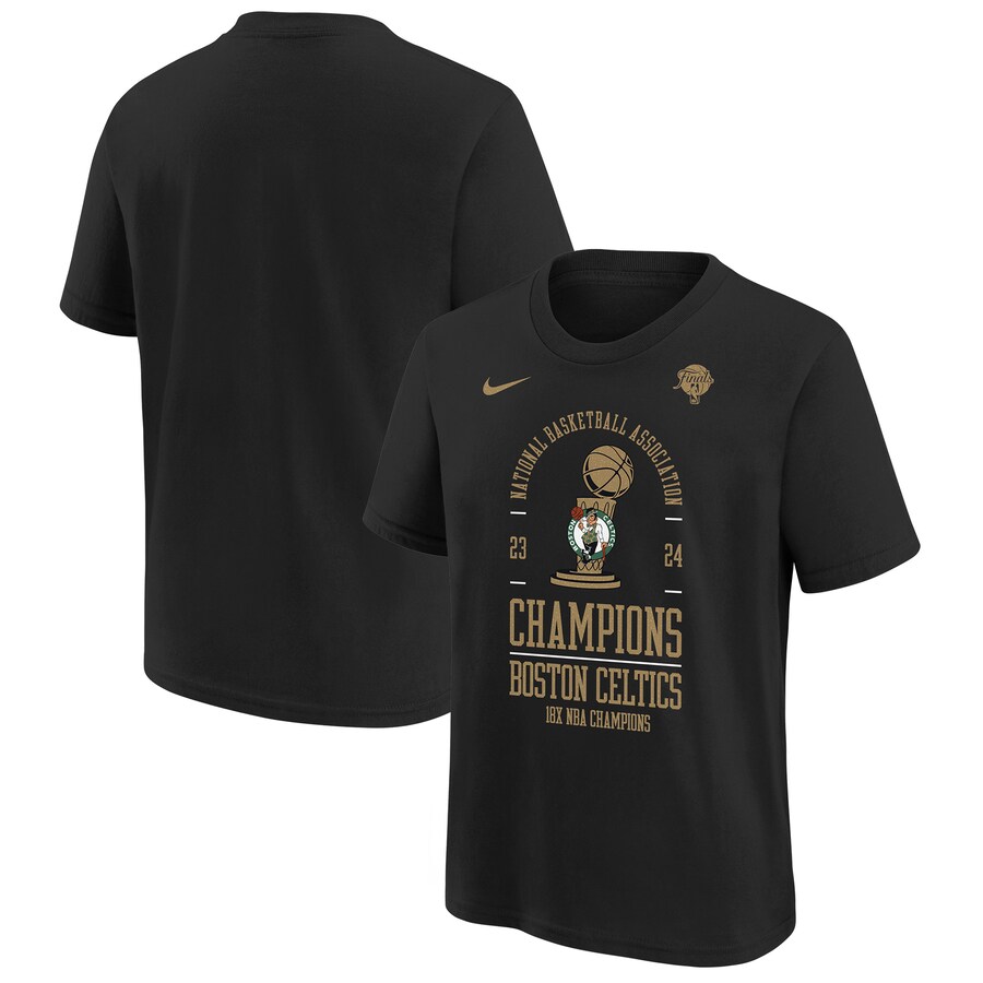 Youth Boston Celtics Nike Black 18-Time NBA Finals Champions Locker Room T-Shirt