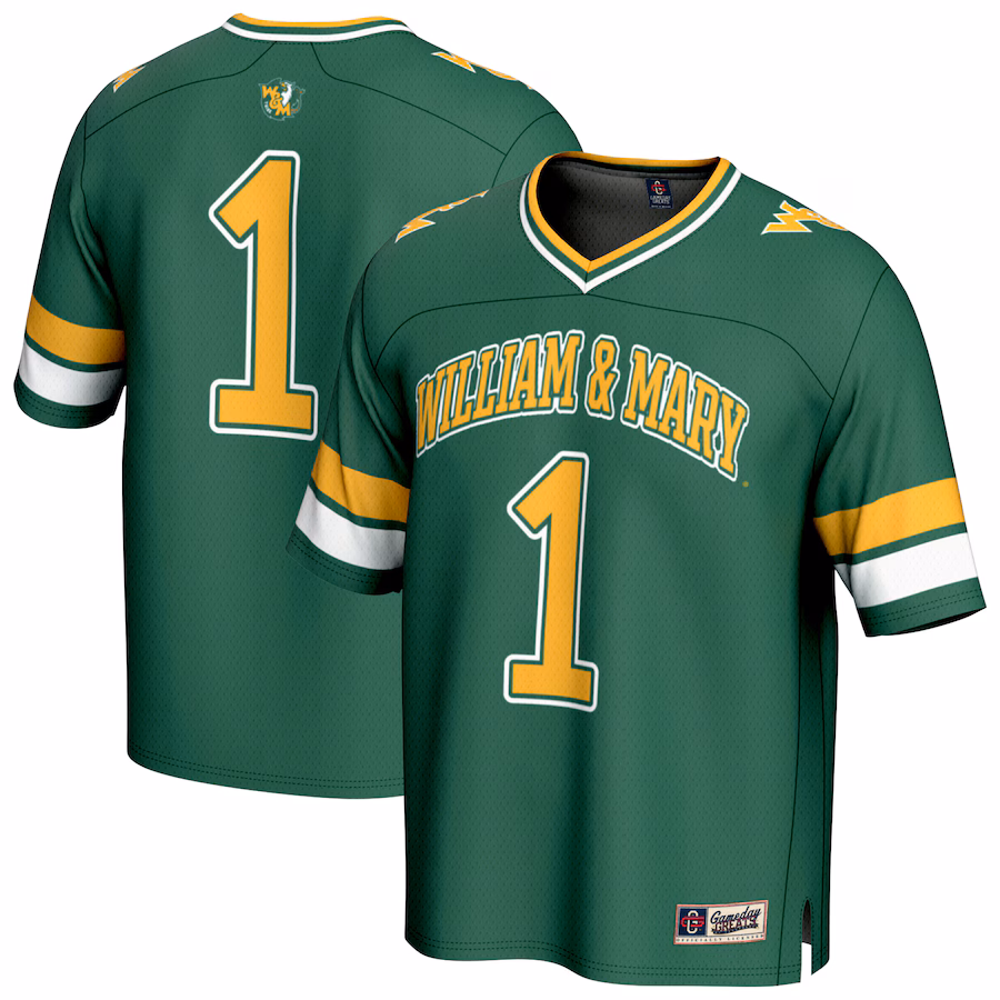 Unisex GameDay Greats #1 Green William & Mary Tribe Collegiate Football Fashion Jersey